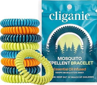 Paquet de 10 bracelets anti-moustiques cleganic bandanas imperméables sans deet