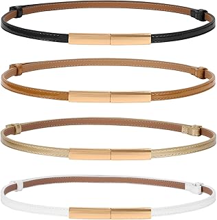 4 paquets de ceintures en cuir fines pour femmes ceinture élégante et réglable