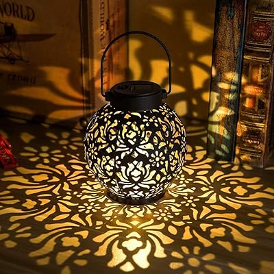 La lampe solaire suspendue allume la lumière de noël décorative en métal à