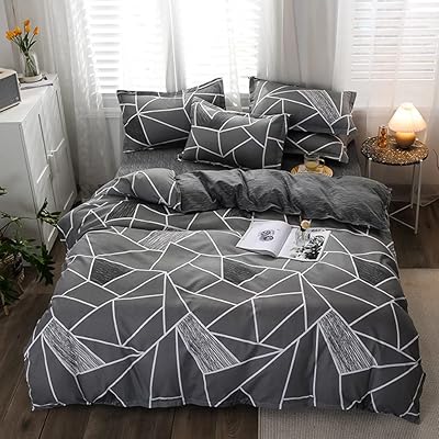 Parure de lit de luxe halamodo en coton et microfibre douce 4 pièces