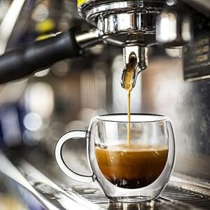 2.4 tasses à expresso avec poignée, tasses à expresso pures transparentes, tasses à expresso isolées à double paroi, passent au micro-ondes et au lave-vaisselle, adaptées à la machine à expresso. Diaytar Sénégal : Innovation, diversité et accessibilité