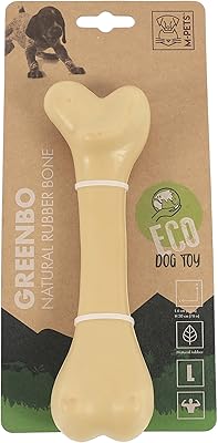 Jouet en forme d'os en caoutchouc naturel m-pets greenbow pour chiens, taille l