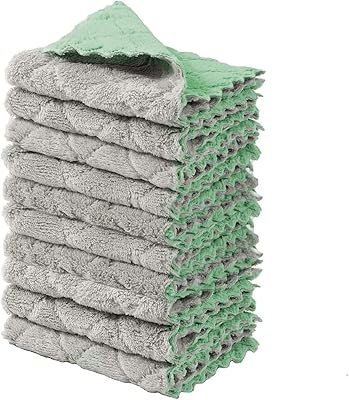 Serviettes de nettoyage de cuisine en microfibre non pelucheuses torchons réutilisables serviettes