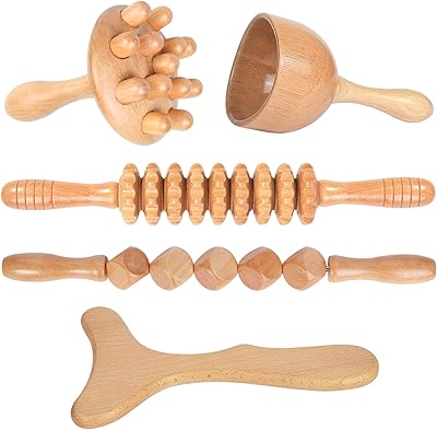 Outils de massage en bois 5 en 1 masseur de thérapie en bois