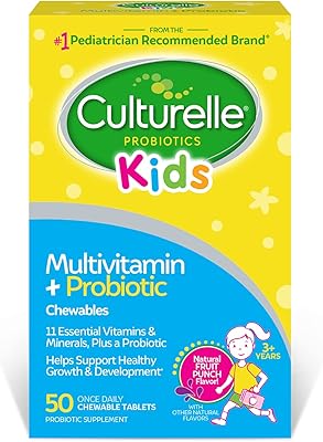 Multivitamines à croquer caltrical + probiotiques pour enfants de 3 ans et plus