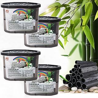 Arnis lot de 4 bacs absorbant l'humidité au charbon de bambou résistant à