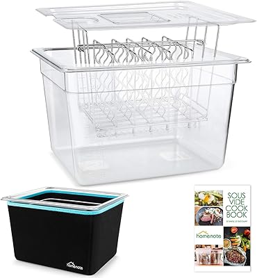 Récipient sous vide homenaut de 12 litres avec couvercle, grille et manchons