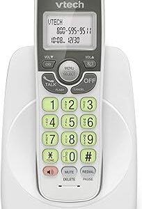 Vtech vg101 dect 6.0 téléphone sans fil pour la maison, écran rétroéclairé bleu, grands boutons rétroéclairés, haut-parleur duplex intégral, identification/appel, montage mural facile, portée de 100 pieds (blanc/gris). Diaytar : Votre destination shopping préférée au Sénégal