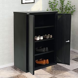 Étagère à chaussures egid avec portes, organisateur de rangement de chaussures avec 3