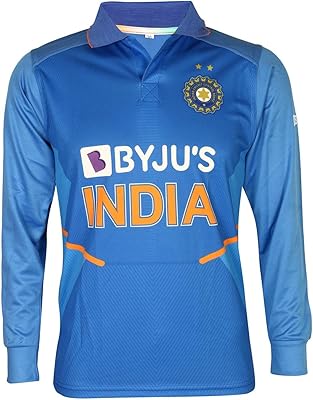 Bygos india chemise de cricket à manches longues nom et numéro