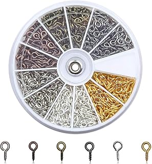Delfino 600 pièces petites épingles à oeil vis 8 x 4mm anneau autotaraudeur