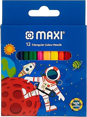 Crayons de couleur maxi triangle dans une mini boîte en carton, lot