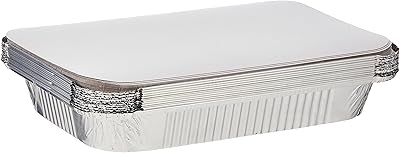 Récipients rectangulaires jetables en aluminium de 1900 ml avec couvercles en aluminium robuste