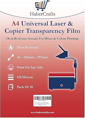 Film transparent laser universel a4 ohp, papiers transparents pour imprimante laser, film acétate