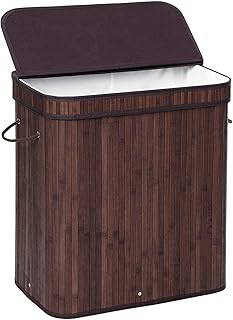 Panier à linge avec couvercle, panier à linge en rotin de 72 litres