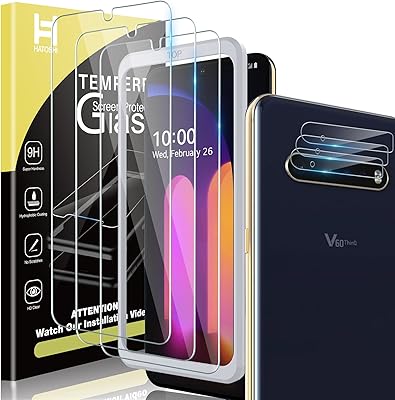 Hatoshi 3 pièces protecteur d'écran compatible avec lg v60 thinq 5g en verre