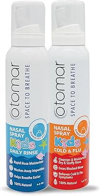 Ensemble de vaporisateurs nasaux salins otomar kids total care, rinçage quotidien, nettoyant