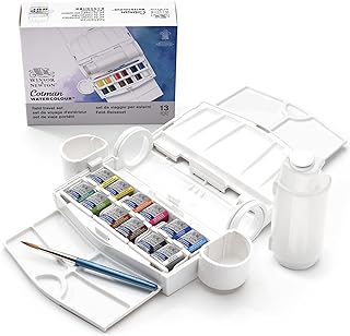 Winser & newton cotman 95437 ensemble d'aquarelles, ensemble field plus (boîte de demi-couleurs)