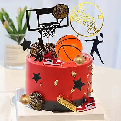 Décoration de gâteau de basket-ball, joyeux anniversaire, remise de diplôme, fête des mères