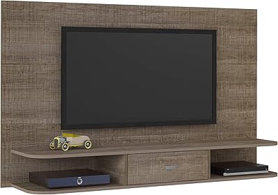 Panneau mural de studio tv artely 55 pouces, marron cannelle, taille 160 l