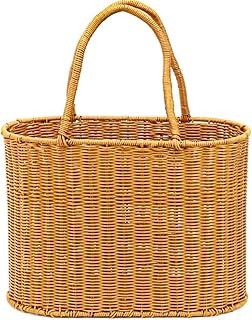 Panier de pique-nique rectangulaire en rotin akdc avec poignée, panier de rangement