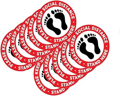 10 pièces zn world marqueurs de distance sociale au sol autocollants de sécurité
