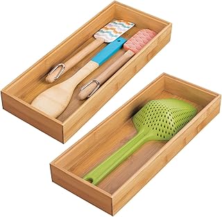 Plateau de rangement de tiroir de cuisine en bois de bambou mdesign empilable