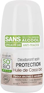 Déodorant roll-on bio sobio pour unisexe, noix de coco biologique, 50 ml