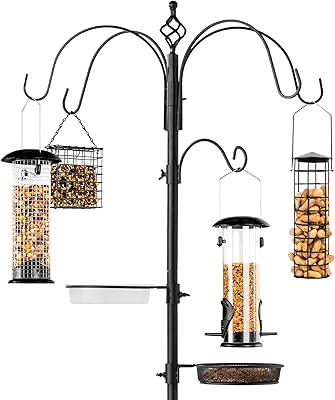 Kit de mangeoire à oiseaux ejaardenkart, poteau de mangeoire à oiseaux de 90"