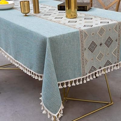 Chemin de table deep dream nappe brodée en coton et lin