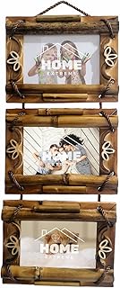 Ensemble de cadres photo en bois massif avec présentoir en verre, variétés