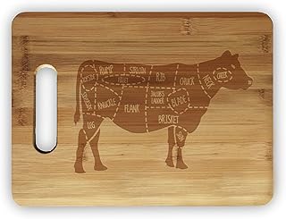 Planche à découper en bambou gravée au laser en forme de vache