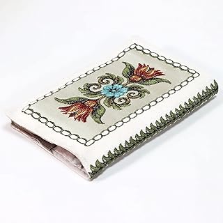 Couverture brodée en soie du coran. (blanc cassé) (taille 14 x 20)