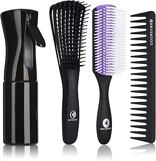 Prozzo ensemble de brosses démêlantes avec vaporisateur pour cheveux, brosses à cheveux