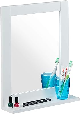 Miroir mural relaxdays avec étagère salle de bain salon couloir moderne