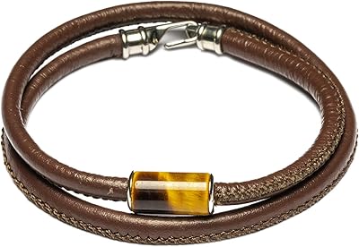 Bracelet oeil de tigre marron d'aljomini apollo, pierre, oeil de tigre