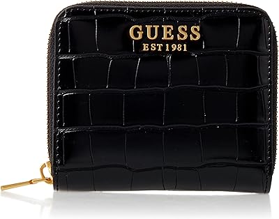 Petit portefeuille en cuir guess pour femme avec fermeture éclair sur tout le pourtour