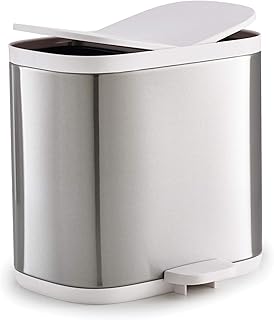 Poubelle de recyclage en acier divisé joseph joseph 70520, gris/blanc, 1,6 gallon/6 l
