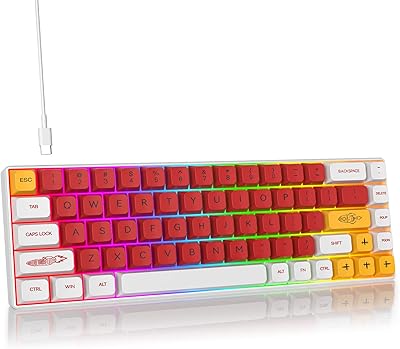 Clavier mécanique filaire fogoraden 60 % avec rétroéclairage rvb ultra-compact, disposition 65 %
