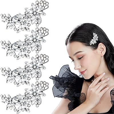 Pince à cheveux de mariée en strass, épingle à cheveux en cristal