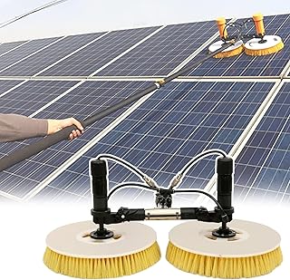 Brosse rotative de nettoyage de panneaux solaires tige télescopique portative brosse solaires
