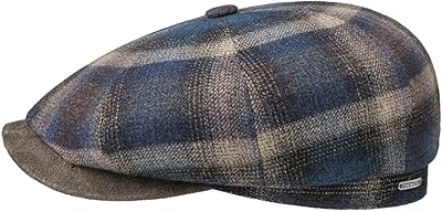 Chapeau plat stetson hatteras camanto check pour homme - fabriqué en laine européenne
