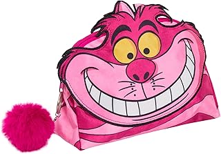 Trousse de maquillage cheshire cat pour femme, trousse de maquillage à rayures disney