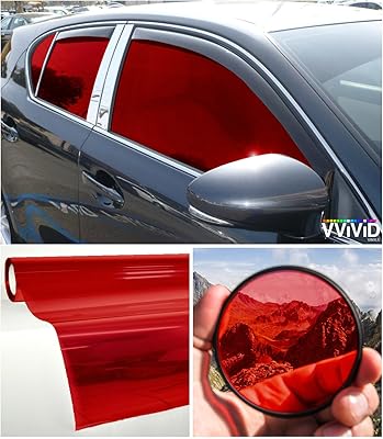 V vivid pack de 2 vinyles transparents colorés pour vitres de voiture, taille