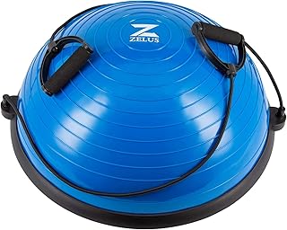 Zelos balance ball half trainer ballon d'exercice de yoga avec bandes de résistance