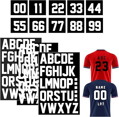 8" 0-9 transfert de numéros à repasser et 2" lettres a-z