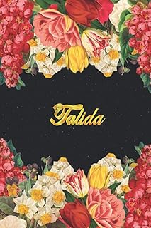 Talida : carnet/journal ligné avec nom personnalisé et monogramme initial t sur la couverture