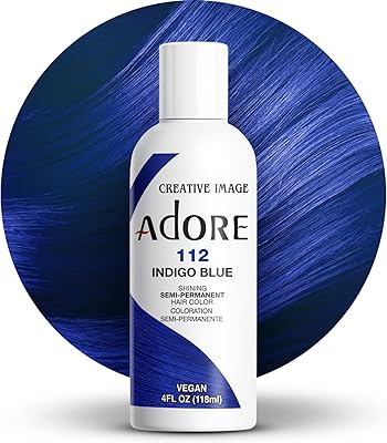 Teinture capillaire semi-permanente adore, 112 bleu indigo, 118 ml