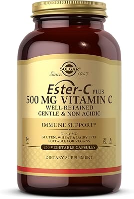 Solgar vitamine c plus 500 mg (complexe ascorbate) 250 capsules végétariennes