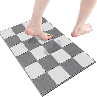 Tapis de bain en pierre de diatomées moulues, à séchage rapide, super absorbant